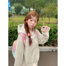 广州纯棉华棉复合薄款#加绒# 前面刺绣 双头拉链 宽松卫衣