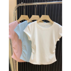 批发【官图 广州面料40支高质量】纯棉正肩短袖 6个颜色