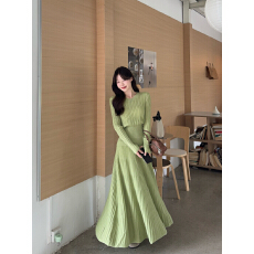 批发实拍实价 爆款设计感毛针织套装裙