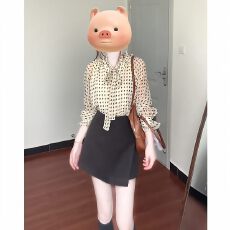 批发大码法式覆古<b class='q'>波点</b>飘带长袖<b class='q'>衬衫</b>女秋季高级感时尚气质百搭宽松显瘦