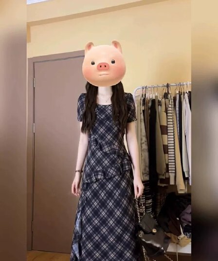 빅 사이즈 프랑스식 순수한 욕망 체크무늬 반팔 여성 드레스 여름 마이크로 지방 mm 프릴 불규칙 롱 스커트