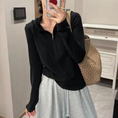 批发<b class='q'>大码</b>新款拉链帽衫<b class='q'>女</b>宽松休闲百搭减龄显瘦韩版长袖上衣