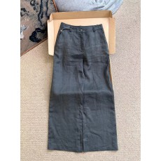 批发CHAO级穿搭！灰色轻薄随性亚麻阔腿裤女夏季新款老钱风百搭直筒裤