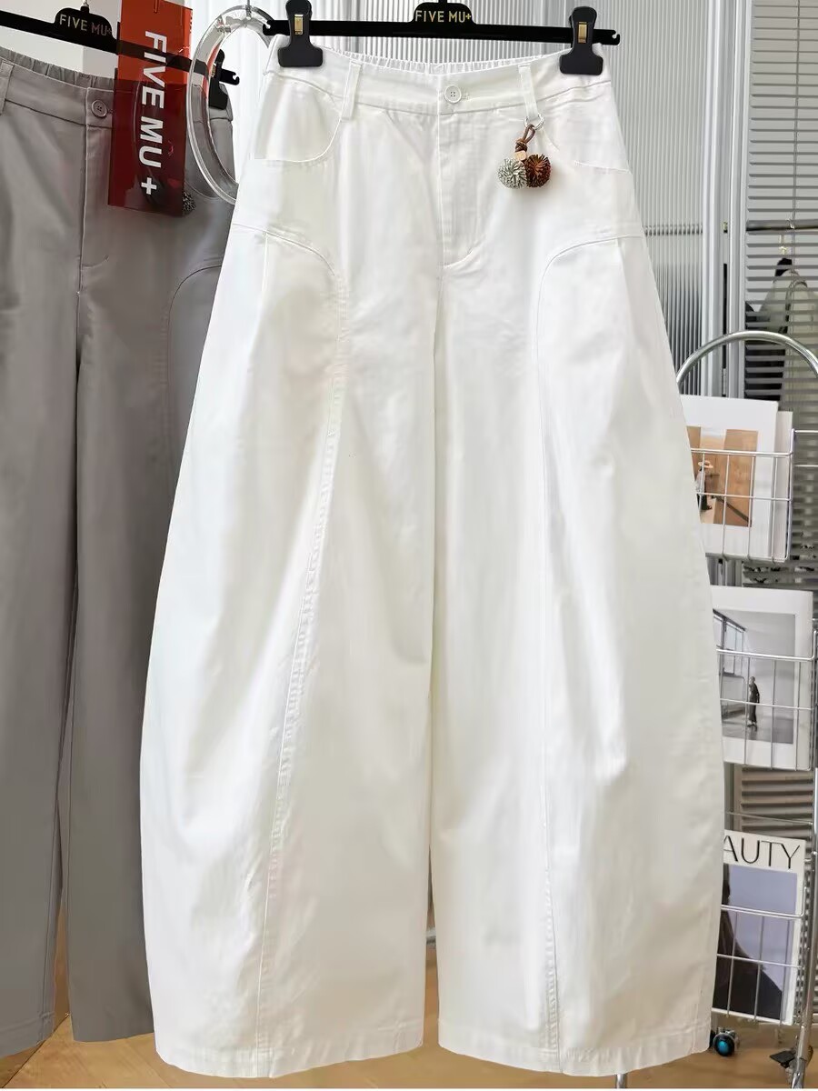 2026 년 새로운 올해 흐름 지불 ~ 중 바지 여름 드레스 자이언트 잘 생긴 ~ 중 워크웨어 팬츠 여자 캐주얼 바지 모통이 칼 바지