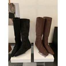批发2025新款秋冬小方头内增高长筒靴瘦瘦靴不过膝骑士靴