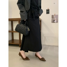 批发2025新款复古绒面浅口玛丽珍一字扣单鞋时尚百搭软底小方头单鞋