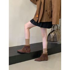 批发2025新款秋冬加绒保绒棉鞋女外穿羊羔毛毛鞋内增高短靴裸靴女