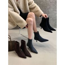 批发2025新款尖头<b class='q'>秋</b>冬法式复古瘦瘦靴细跟高跟加绒显瘦时尚百搭靴子女