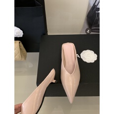 批发2026新款夏季韩式时尚漆皮猫跟尖头包头半拖舒适<b class='q'>性感</b>鞋女