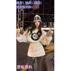 批发HuiHui东大门定制羊羔绒宽松百搭上衣短裙套装