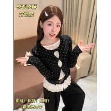 批发宋正恩1/12 韩系假两件镂空<b class='q'>蕾丝</b>打底衫女百搭长袖t恤上衣+裤子，