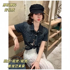 批发2026春夏收腰<b class='q'>牛仔</b><b class='q'>衬衫</b>+半身裙，