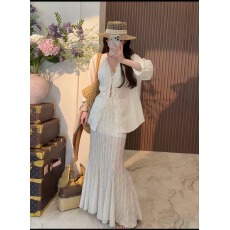 批发小雨姐姐立体花语设计感立体花边系绳衬衫女宽松慵懒