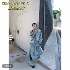 批发复古洗水做旧拉链牛仔短外套+<b class='q'>一体</b>不规则臀帘牛仔<b class='q'>裤</b>套装