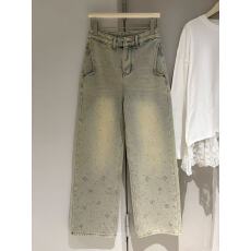 批发浅色<b class='q'>镶钻</b>高腰宽松显瘦阔腿直筒<b class='q'>牛仔裤</b>女秋冬满天星拖地长裤子