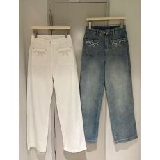 批发2026新款<b class='q'>钉珠</b>直筒高腰阔腿裤显瘦春秋百搭<b class='q'>牛仔裤</b>女