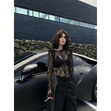 批发巨好看2026穿搭一整套辣妹风镂空<b class='q'>蕾丝</b>打底上衣显瘦宽松阔腿裙裤