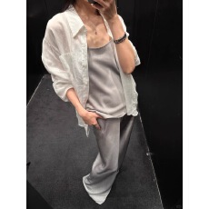 批发套装2026新款女装夏老钱风显瘦宽松<b class='q'>吊带</b>上衣薄款衬衫垂感阔腿长裤