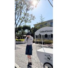 批发复古设计感气质拼接撞色条纹长袖t恤女春<b class='q'>秋</b>时尚百搭阔腿裤子套装