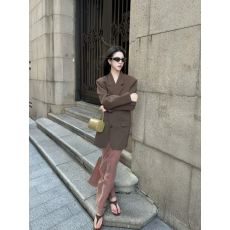 批发秋季高级感通勤宽松显瘦百搭名媛风西装外套女气质收腰<b class='q'>连衣裙</b>套装
