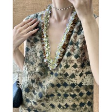 批发重工复古感中式禅意印花吊带<b class='q'>连衣裙</b> 凉感铜氨丝天丝混纺