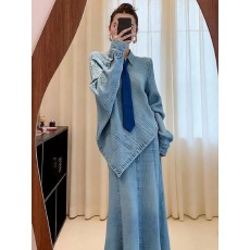 2026新款时尚韩版宽松牛仔两件套女春季慵懒风高级感时尚套装