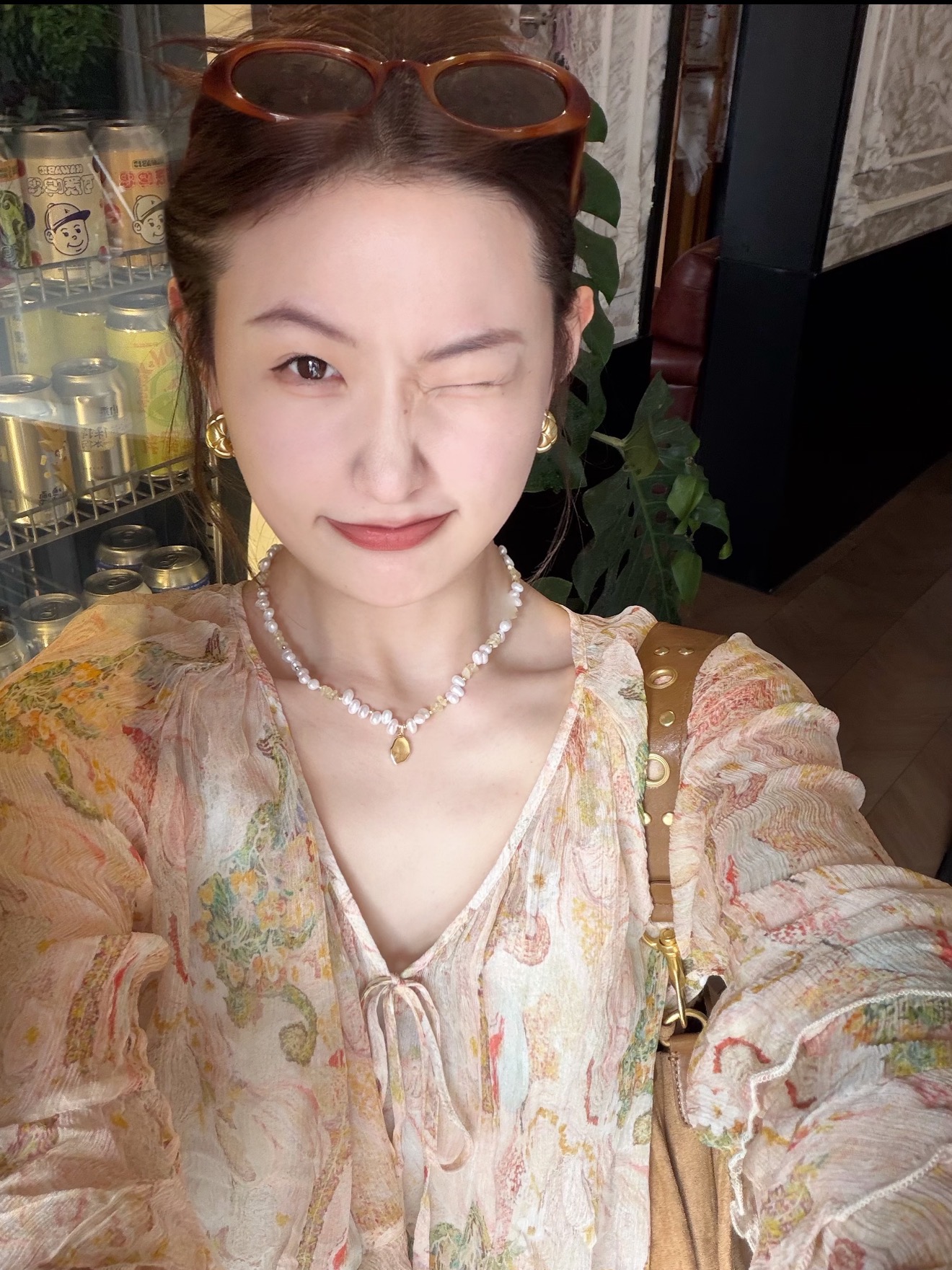 wana try 오즈의 마법사 프린트 나팔 소매 얇은 오픈 가디건 26 봄 신제품 요정 우아한 센스 맨위 여성