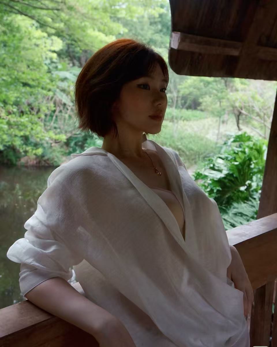 순수한 욕망 자외선 차단 해체 디자인 센스 폴로 칼라 중복 도루 흔들다 밑단 주간 실크 아마 셔츠