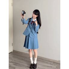 批发樱花家族jk漫画感绀碧色 校供感西服西裤DK制服西装外套套装男女