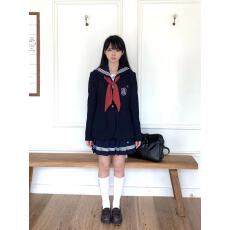 批发梗豆物语版型水玉西服绀色西装外套新款学院风女制服套