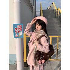批发粉色 JK制服<b class='q'>女</b>学院风西装三粒扣西服外套衬衣百褶裙
