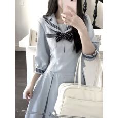 批发水手服日系学生服学院风jk制服女春秋短长袖灰色<b class='q'>百褶</b>裙套装