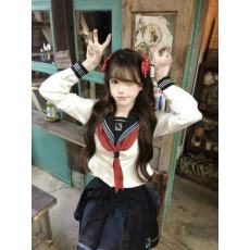 批发梗豆2026年<b class='q'>春</b>夏新品衬衫半身裙JK制服水手服套装套装学院风显瘦