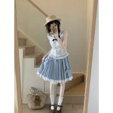 批发2026年新品衬衫半身裙显瘦百搭可爱蝴蝶结