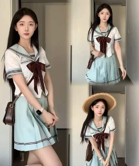 작은 라스베리 jk 허리 수축 세일러복 세트 긴팔 봄 가을 학원 스타일 학교 공급 시스템 서비스 플리츠 스커트