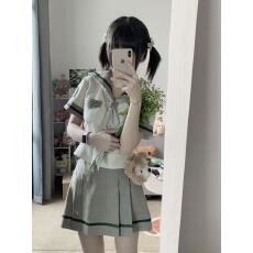 批发雏菊与春*双子*<b class='q'>夏</b>季学院风水手服收腰jk制服校供百褶裙