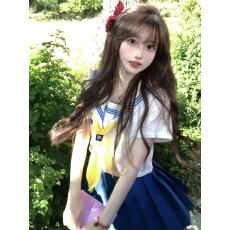 批发原创日系JK<b class='q'>制服</b>裙白三本学院风校供短袖漫画感显白套装