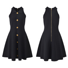 批发2026夏新款欧美<b class='q'>翻领</b>带拉链瑜伽网球A字短裙高腰运动服健身<b class='q'>连衣裙</b>