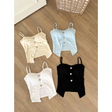 批发温柔甜美浪漫法式2026抹胸夏日爱心新款纽扣立体设计优雅上衣内衣