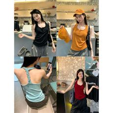 批发【原版-人棉260克】 吊带背心夏外穿露背辣妹穿搭无袖挂脖上衣