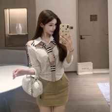 批发2026早春新品披肩衬衫网红纯欲风白衬衣搭配简约<b class='q'>显瘦</b>半身裙套装女