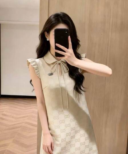 2026 여름 새로운 부드러운 바람 베이비 칼라 민소매 여성 드레스 여름 쇼트 스타일 레이스업 캐주얼 치마