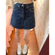 批发<b class='q'>韩国</b>东大门女装 高腰A字包臀半裙女夏季胖mm牛仔裙裤小个子短裙