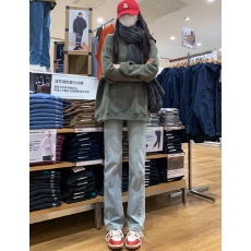 批发韩系显高显瘦加长直筒<b class='q'>裤</b>女复古浅色水洗2026秋新款窄版烟管牛仔<b class='q'>裤</b>