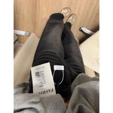 批发韩国单春秋美式高腰黑灰色阔腿裤女梨形身材遮胯<b class='q'>显瘦</b>宽松牛仔长裤