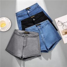 批发网红爆款 2026夏高腰热裤弹力紧身显瘦显高百搭牛仔超<b class='q'>短裤</b>女