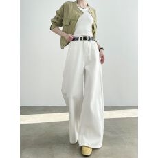 批发韩国单<b class='q'>大码</b>显瘦白色拖地牛仔<b class='q'>裤</b>2025春秋新款女高腰直筒垂感阔腿<b class='q'>裤</b>