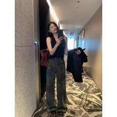 批发跨境 美式高街阔腿<b class='q'>裤</b><b class='q'>水洗</b>豹纹直筒版型2026新款复古<b class='q'>嘻哈</b>牛仔长<b class='q'>裤</b>