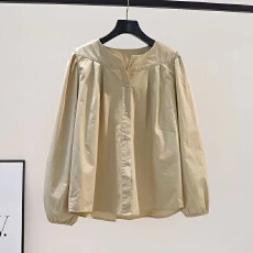 批发外贸出口清仓余单欧货浪漫荷叶边韩版宽松白色娃娃衫长袖<b class='q'>衬衫</b>上衣