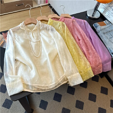 批发实拍新中式人丝长袖双层打底衫女夏